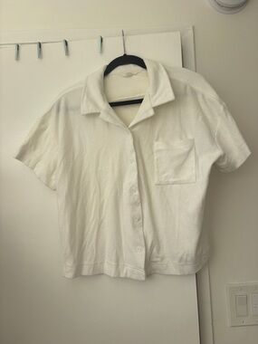 Ascot + Hart Set White Terry Elastic Waist Shorts by Scoop & Flare - Size M